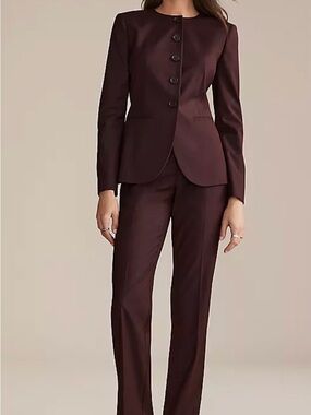 Ann Taylor Burgundy High Rise Slim Trouser